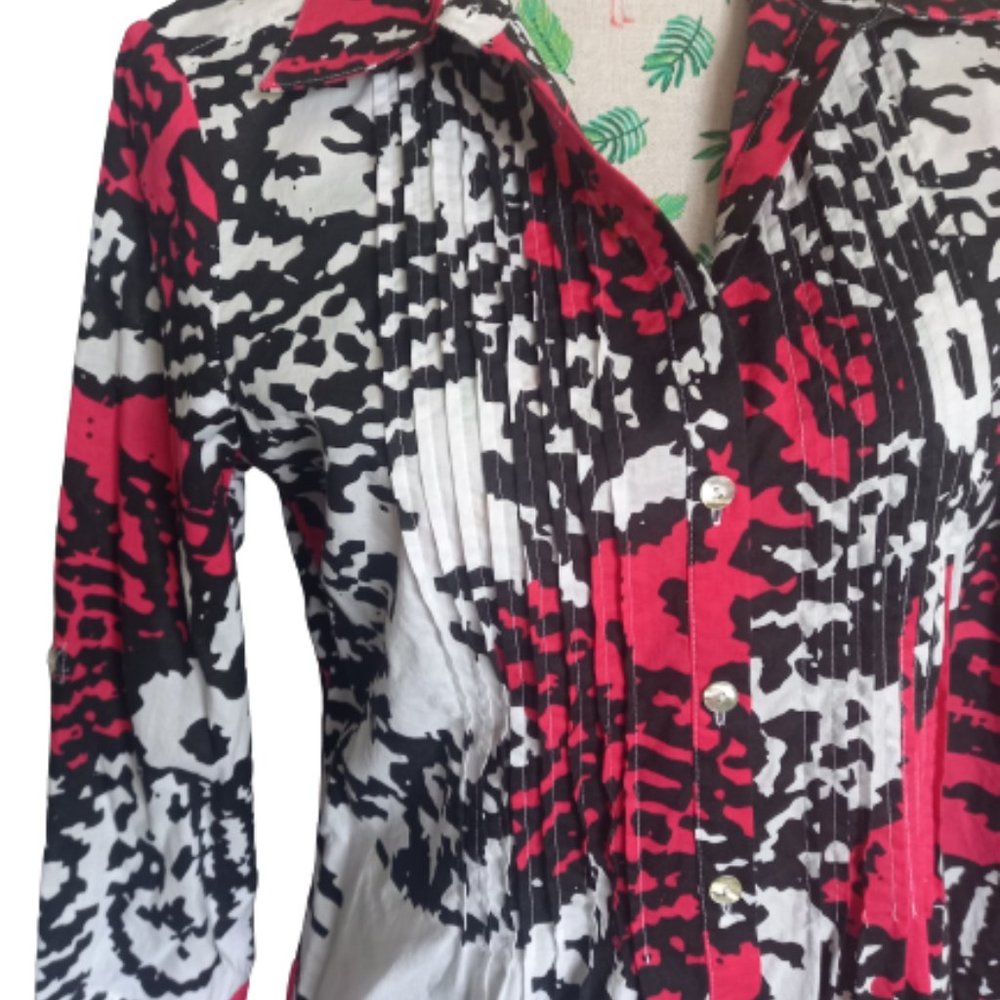 Yarra Trail black, white, pink shirt (Size 10) - Picture 2 of 7